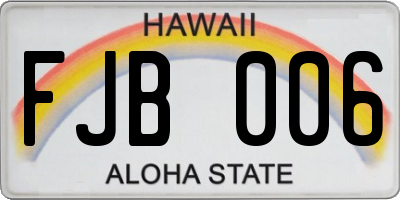 HI license plate FJB006
