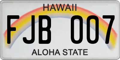 HI license plate FJB007