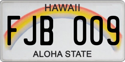 HI license plate FJB009