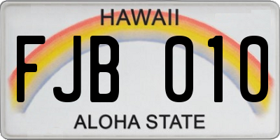 HI license plate FJB010