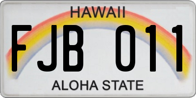 HI license plate FJB011