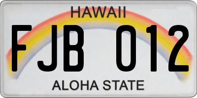 HI license plate FJB012