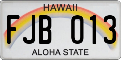 HI license plate FJB013