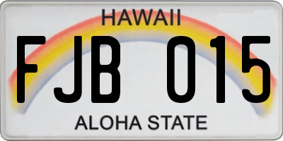 HI license plate FJB015