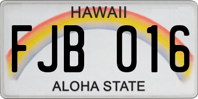 HI license plate FJB016