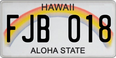 HI license plate FJB018