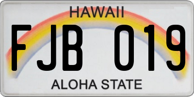 HI license plate FJB019