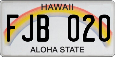 HI license plate FJB020
