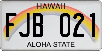 HI license plate FJB021