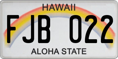 HI license plate FJB022