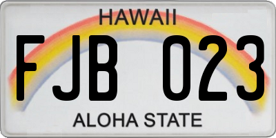 HI license plate FJB023