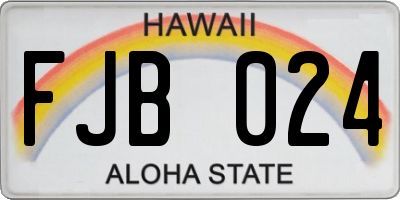 HI license plate FJB024