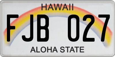 HI license plate FJB027