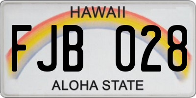 HI license plate FJB028