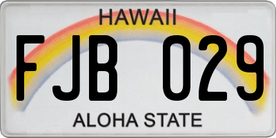 HI license plate FJB029
