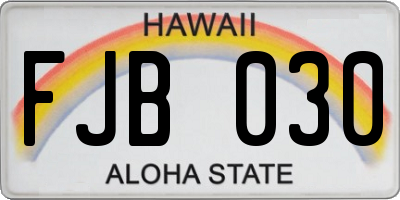 HI license plate FJB030