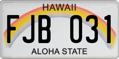 HI license plate FJB031