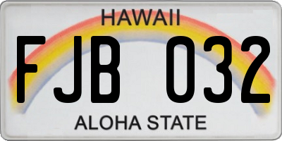 HI license plate FJB032