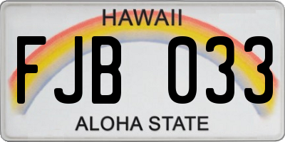 HI license plate FJB033