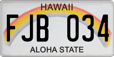 HI license plate FJB034
