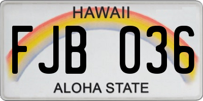 HI license plate FJB036