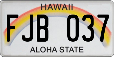 HI license plate FJB037