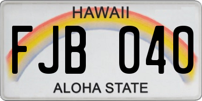 HI license plate FJB040
