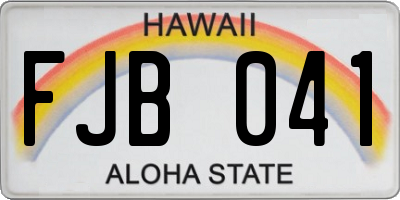 HI license plate FJB041