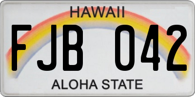 HI license plate FJB042