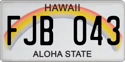HI license plate FJB043