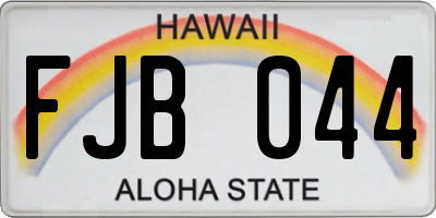 HI license plate FJB044