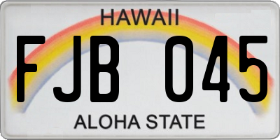 HI license plate FJB045