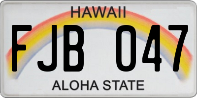 HI license plate FJB047