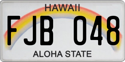 HI license plate FJB048