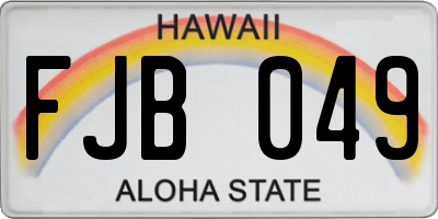 HI license plate FJB049