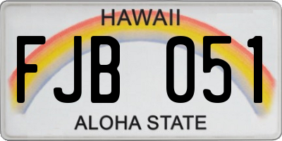 HI license plate FJB051