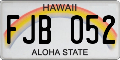 HI license plate FJB052