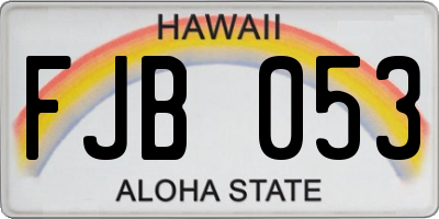 HI license plate FJB053