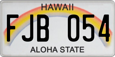 HI license plate FJB054