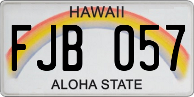 HI license plate FJB057