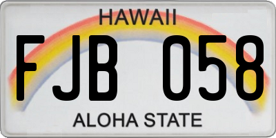 HI license plate FJB058