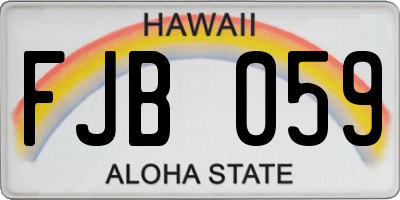 HI license plate FJB059