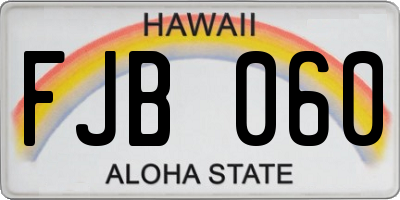 HI license plate FJB060