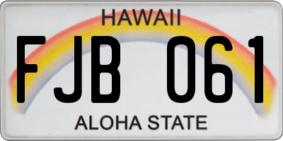 HI license plate FJB061