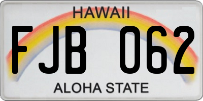 HI license plate FJB062