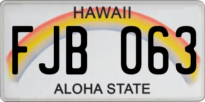 HI license plate FJB063