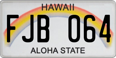 HI license plate FJB064