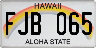 HI license plate FJB065