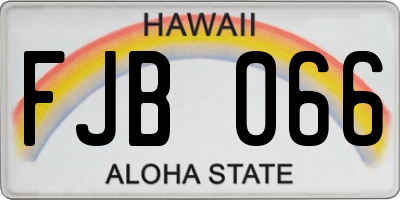 HI license plate FJB066