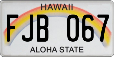 HI license plate FJB067